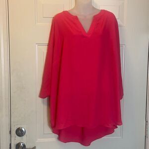 CHAUS NEW YORK HOT PINK WOMEN BLOUSE SIZE 3X